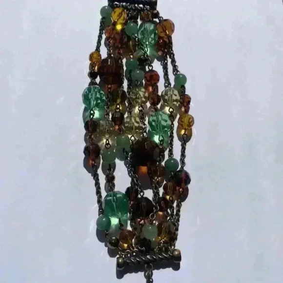 VINTAGE Faceted 8-Stranded Chain Bead Bracelet. Y2K - Picture 4 of 8